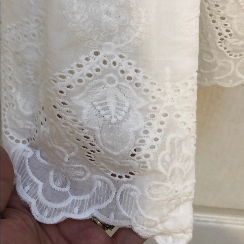 OFF WHITE  EYELET CARDIGAN TOP - Picture 7 of 8